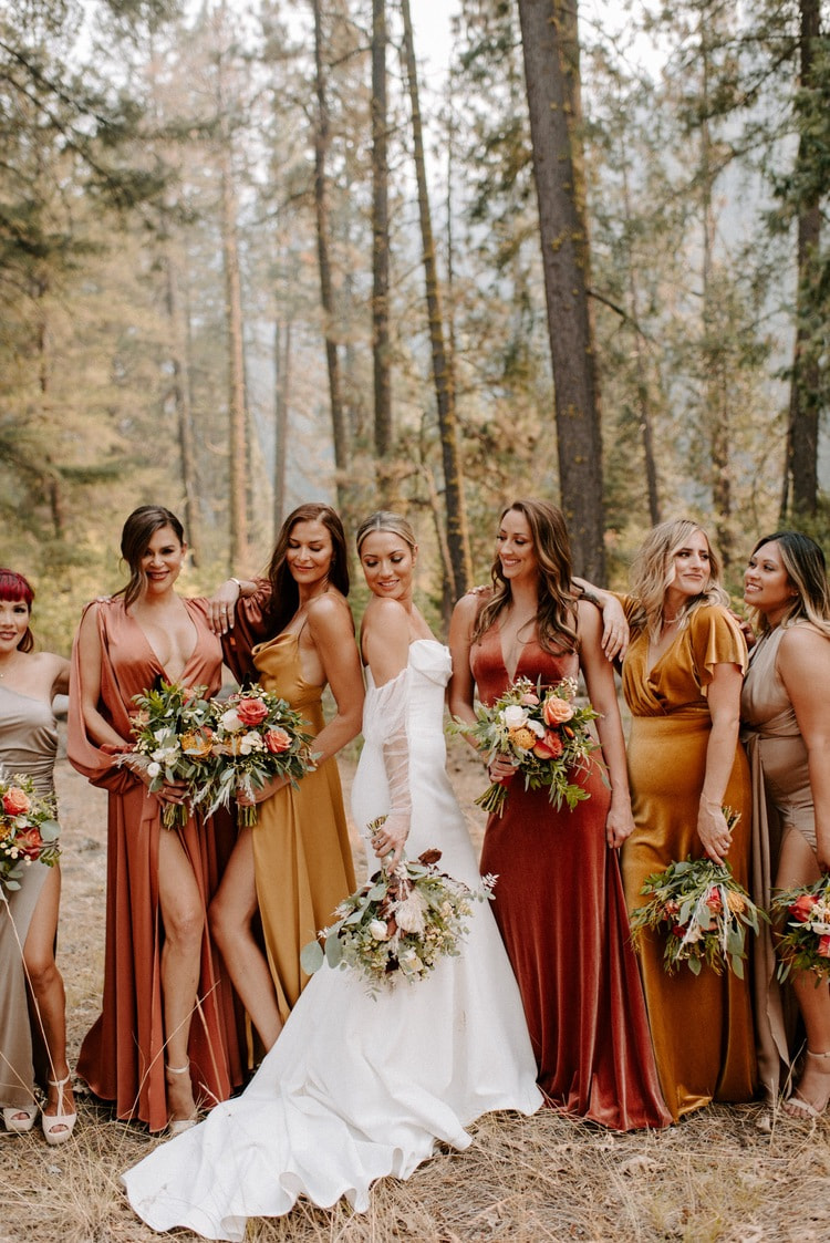 Bride with bridesmaids group photo