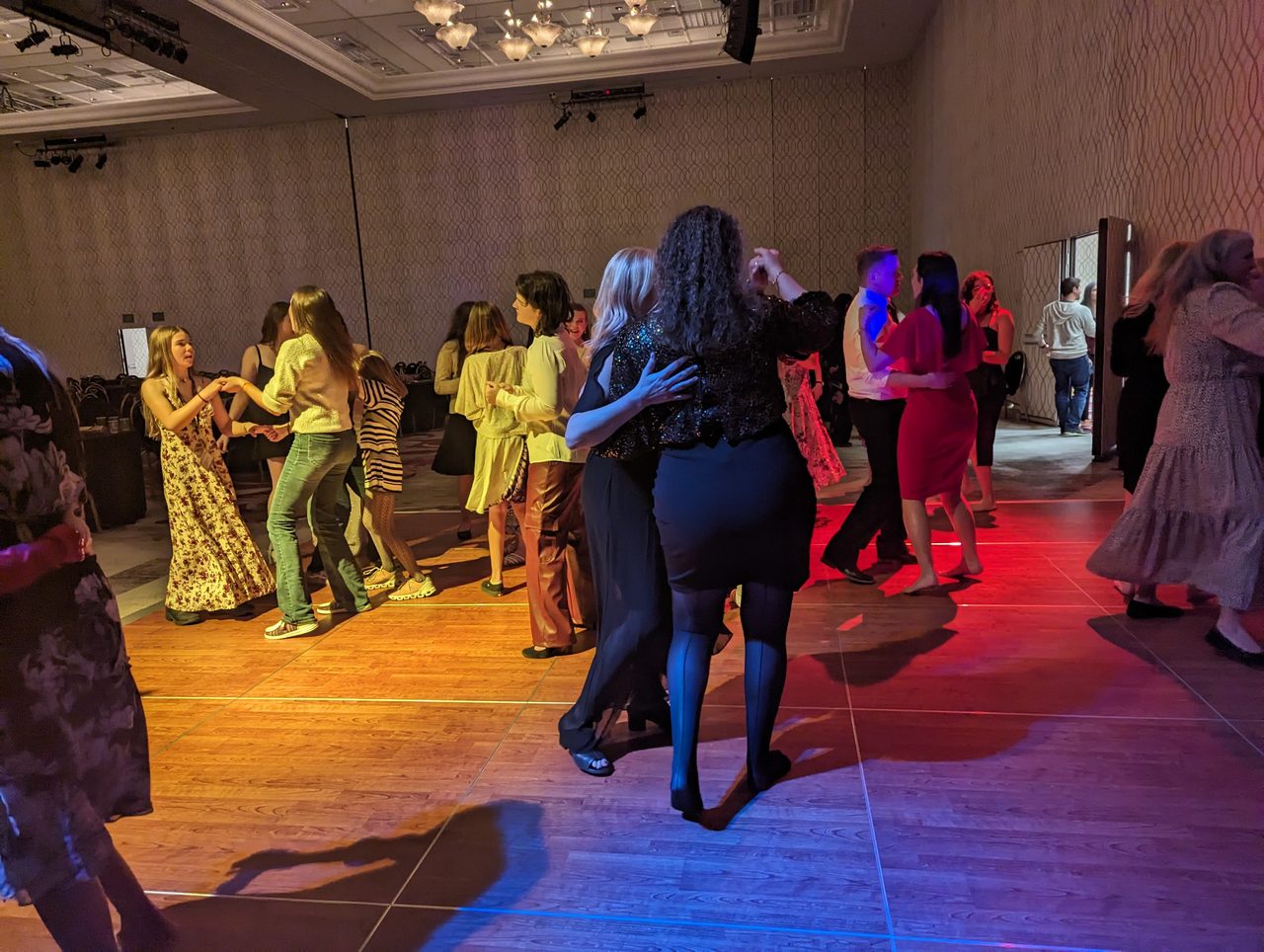 Guests of every age dancing late in the night at the United States Pony Clubs Convention banquet, Peppermill Reno