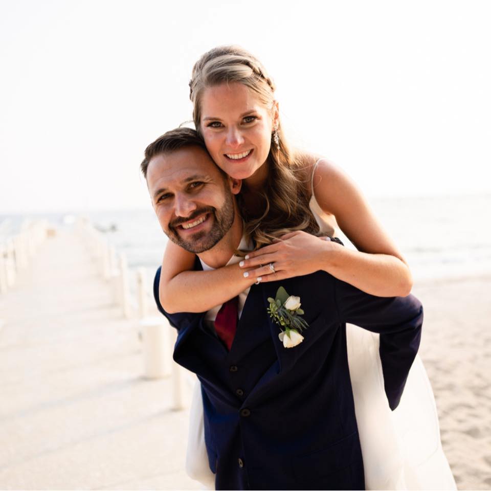 A photo of Lauren & Daniel Gabioud at their wedding at Steve Wynn Mansion Incline Village Lake Tahoe, featuring premier Reno DJ services.