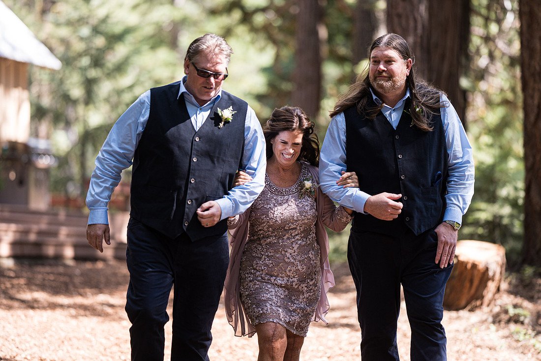 Family walking down the aisle